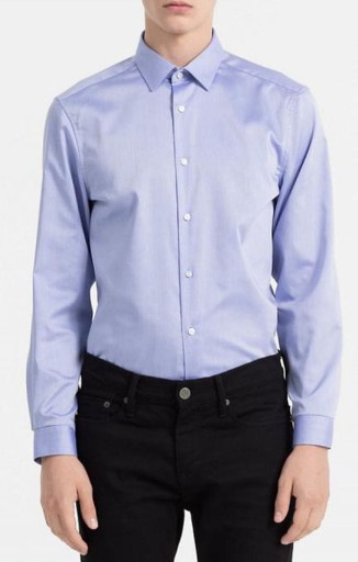 Bavlnená modrá pánska košeľa Calvin Klein 38