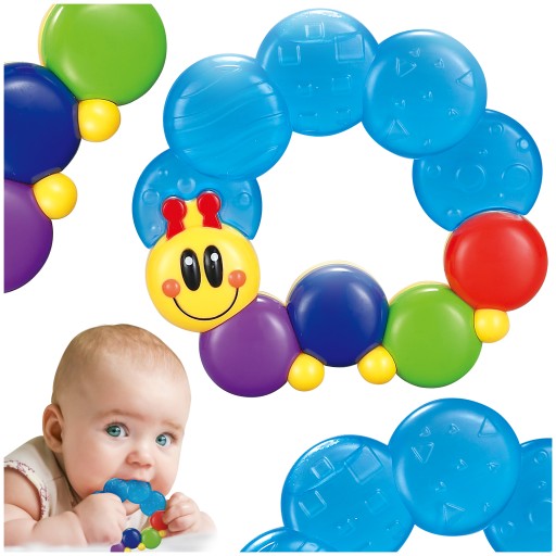 Hryzátko s hrkálkou senzorické vodné pre bábätká Montessori logopedické
