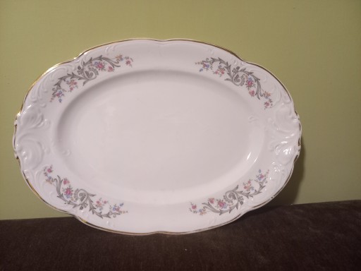 WAŁBRZYCH FRYDERYKA PÓŁMISEK PODŁUŻNY PATERA PORCELANA VINTAGE PRL 34x23 cm