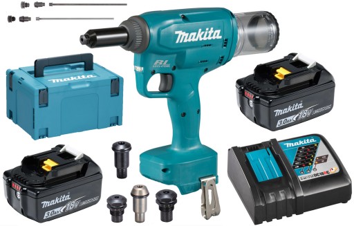 Аккумуляторный заклепочник DRV150RFJ 2x3,0 Ач + DC18RC + MAKPAC MAKITA