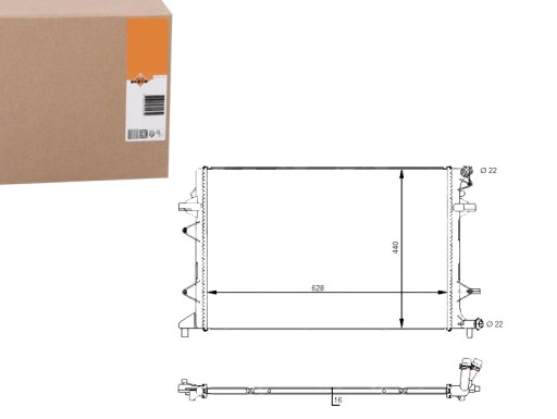 NRF59118/RS2 - Радиатор двигателя nrf 1k0121251eb 040058n vw2370 8
