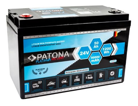Lifepo4 батарея 24v 50ah 1200wh 50000mah paton батарея платинова