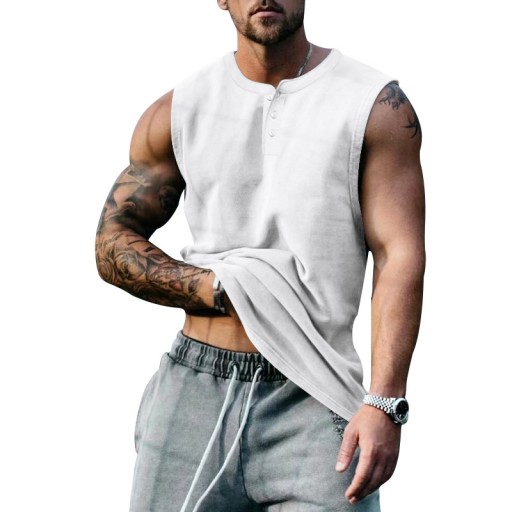 Pánska košeľa ležérna bez rukávov regular polyester univerzálna veľkosť