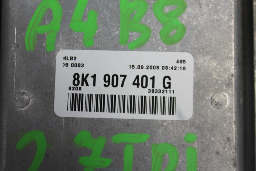 ORDINATEUR MOTEUR 8K1907401G AUDI A4 B8 2.7 TDI 07