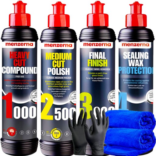 Полірувальна паста MENZERNA x3 + віск + Набір серветок