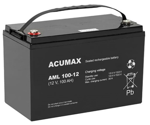Аккумуляторная батарея agm vrla acumax aml 12v 100 ah aml100 aml100-12 100ah