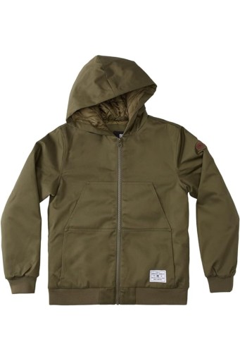 Bunda DC SHOES mládežnícka khaki zateplená prechodná kapucňa r 14/L