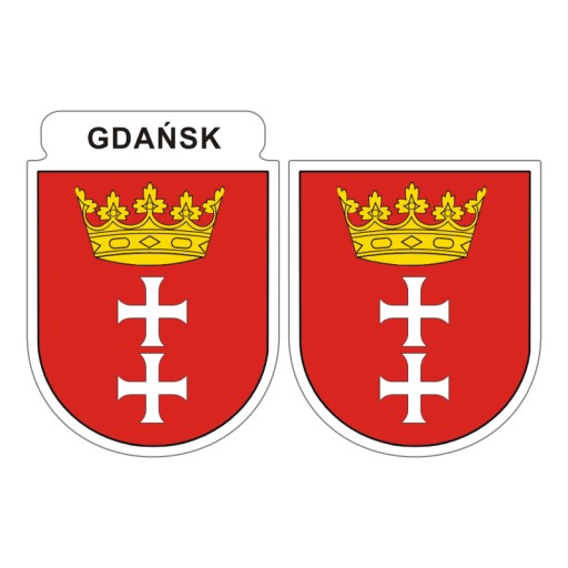 Наклейка 7х5,1см Герб Гданська