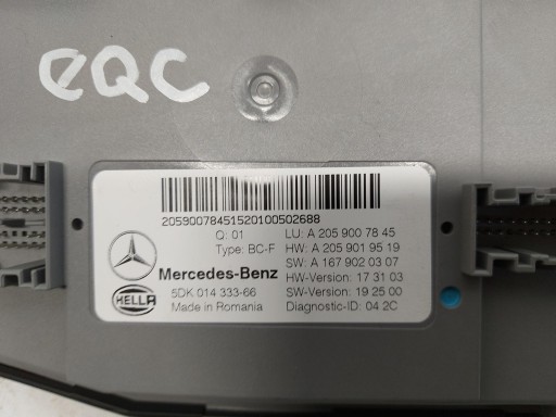Mercedes EQC 400 W293 module control unit SAM A2059007845