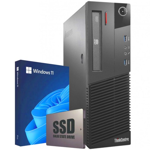 Lenovo M83 SFF Intel 4-GEN 8/256 SSD DVD RS-232 DP Win11 dom biuro szkoła
