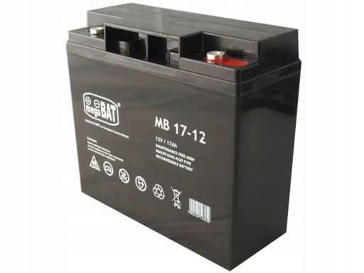Батарея 12v 17ah mb 17-12 для іграшкових машинок ваг сигналізація ups панель управління