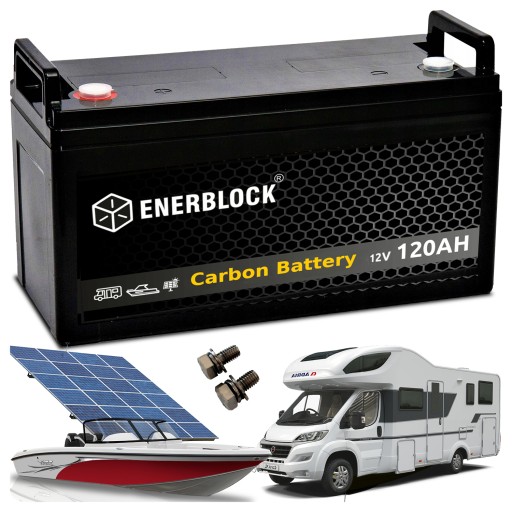 Углеродный аккумулятор глубокого цикла 12 в 120 ач, не требующий обслуживания, для тележки для кемперов