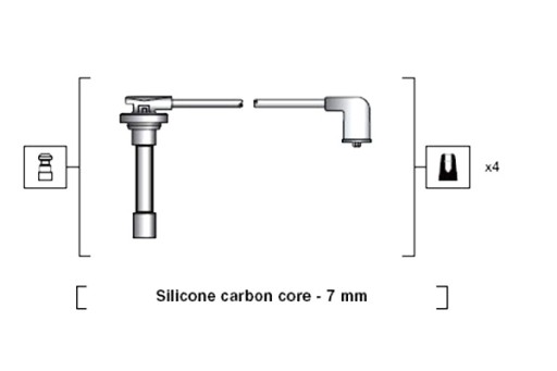 941318111103 - КОМПЛЕКТ КАБЕЛІВ ЗАПАЛЮВАННЯ MAGNETI MARELLI HONDA CIVIC VI CRX II