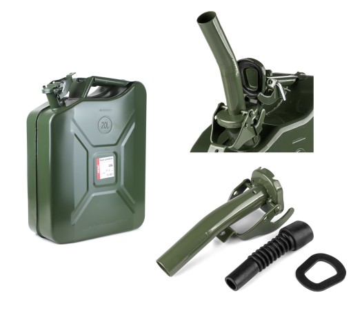 МЕТАЛЛИЧЕСКАЯ КАНИСТРА 20 Л ДЛЯ ТОПЛИВА ATEST + ВОРОНКА