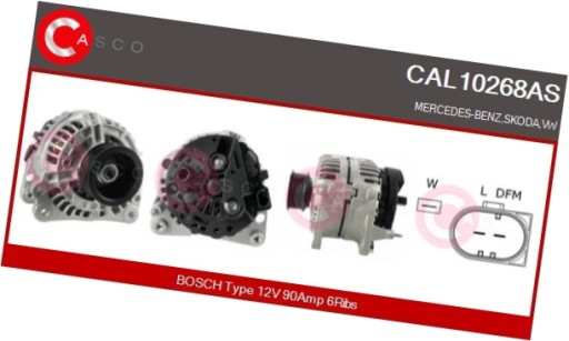 CASCAL10268AS/RS7 - Генератор 12v 90a - casco cal10268as