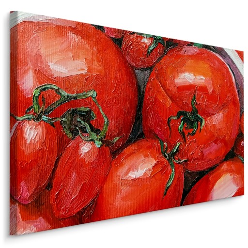Obraz do jadalni malowane pomidory z bliska 90x60