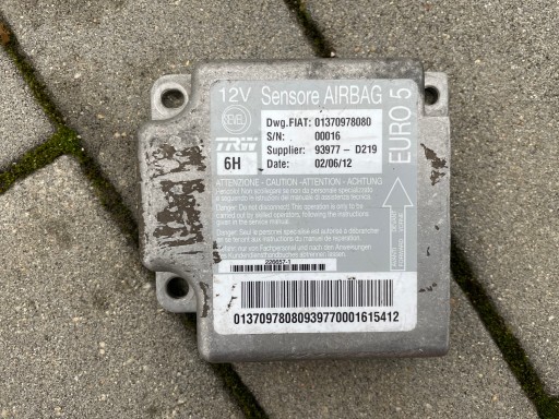 Контролер датчика подушки безпеки Ducato 01370978080