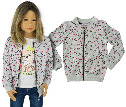 Дитячий світшот FLOWER-W розмір 122 довгий рукав сірий
