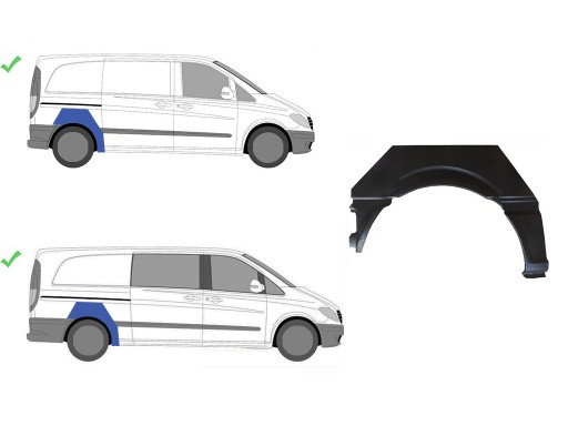 PBZ770017GR - MERCEDES VITO VIANO W639 2003-2013 РЕМОНТ ЗАДНЬОГО КРИЛА ПРАВЕ