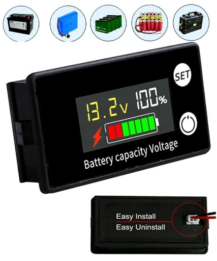 Тестер емкости батареи вольтметр постоянного тока 8-100 в