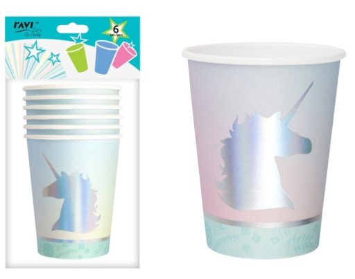 PAP.UNICORN КРУЖКИ ДНЯ НАРОДЖЕННЯ ЄДИНОРОГ 270МЛ 6ШТ