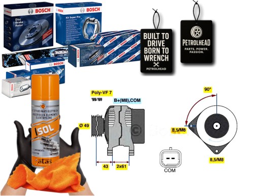 BOS0 986 - Генератор renault laguna ii 2.0dci 05- bosch #petrolhead pro+ kit4