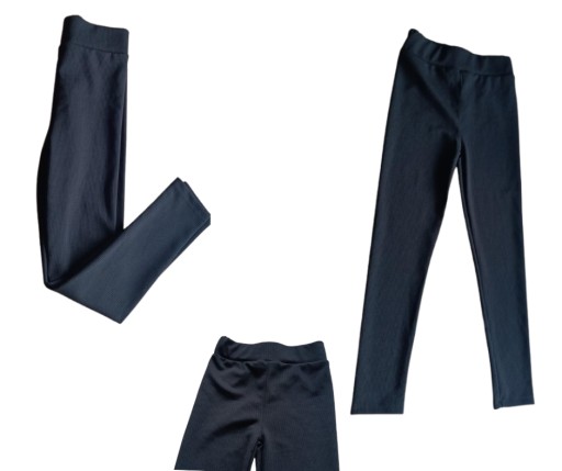Legginsy prążkowane dziewczęce cienkie