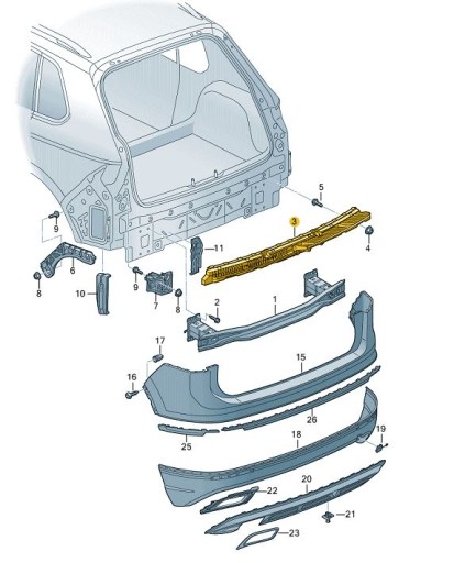 5NA807863 - Напрямна кронштейн бампера VW Tiguan задній