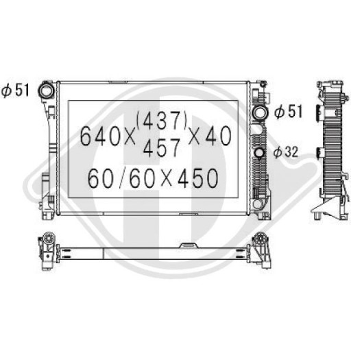 DCM2438 - Радиатор, система охлаждения двигателя mercedes c-class. w204 07-11