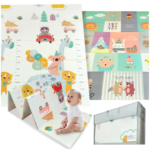 Mata piankowa składana dwustronna duża edukacyjna dla dzieci Xpe 120x180 cm