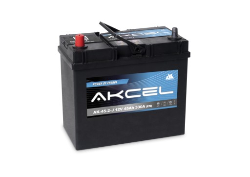 5451570333132 - АКУМУЛЯТОР AKCEL 45AH, 330A L + ТОНКІ КЛЕМИ