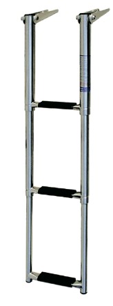 120343 - ТЕЛЕСКОПИЧЕСКАЯ СКЛАДНАЯ ЛЕСТНИЦА ИЗ НЕРЖАВЕЮЩЕЙ СТАЛИ 3-СТУПЕНИ
