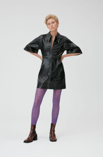 Ganni lamb 2025 leather dress