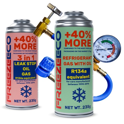 КОМПЛЕКТ ДЛЯ ЗАРЯДЖЕННЯ КОНДИЦІОНЕРУ ПОВІТРЯ AC GAS R134A ХОЛОДОГАНТ ГЕРМЕТИК