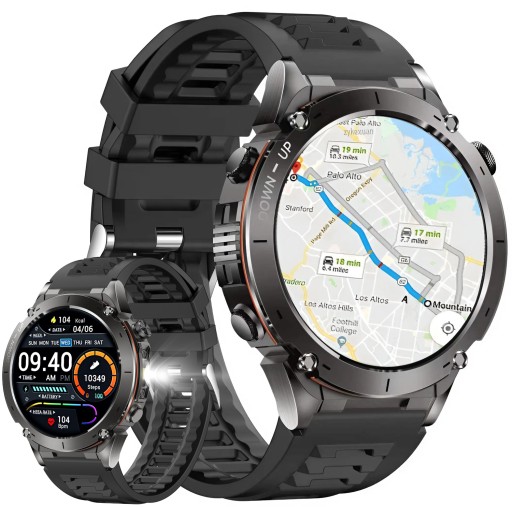 ⚡️OKAZJA! Smartwatch Męski GPS AMOLED | Bateria 730mAh | Nawigacja i Rozmowy PL.