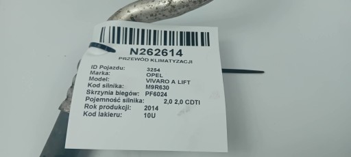 vedení klimatizaci 2.0 CDTI OPEL VIVARO A LIFT