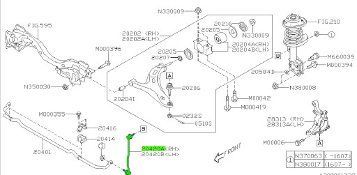 20420FL020 - СТАБІЛІЗАТОР ПОПЕРЕЧНОЇ СТІЙКОСТІ SUBARU XV FORESTER 17-
