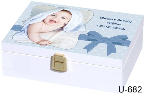 Сувенірна коробка на хрещення Скриня спогадів U387