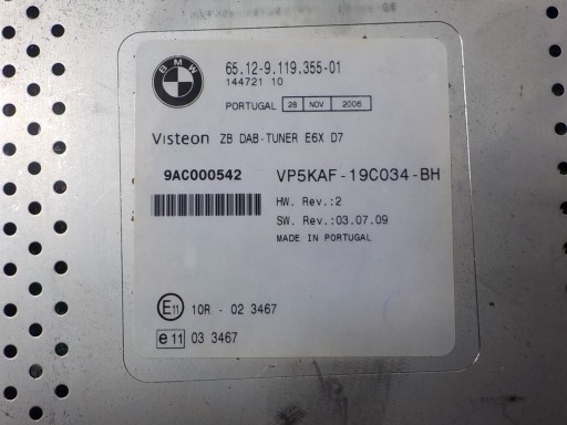 BMW 3 E90 TUNER RADIA 65.12-9119355-01 VP5KAF-19C034-BH