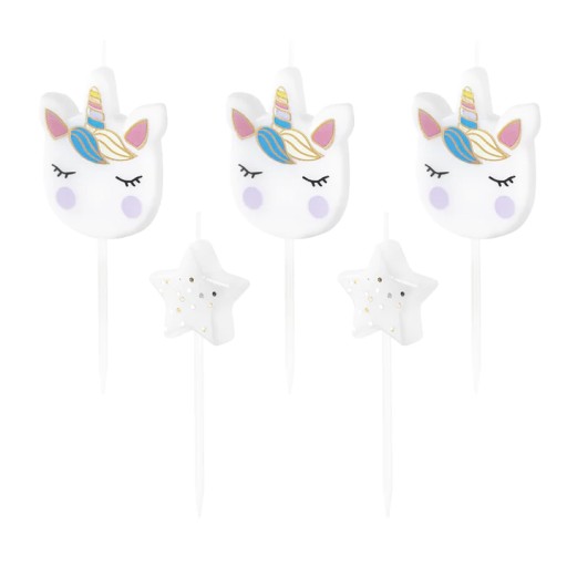 СВІЧКИ НА ДЕНЬ НАРОДЖЕННЯ ЄДИНОРОГ НА ТОРТ 5 ШТ