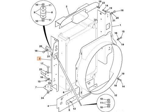 МОНТАЖНА ПЛАНКА РАДІАТОРА ПРАВА 335/07331 JCB 714