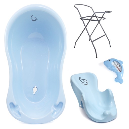 Дитячий набір Lapsi 4в1 - \u200b\u200bванночка, сидіння, підставка і синій термометр