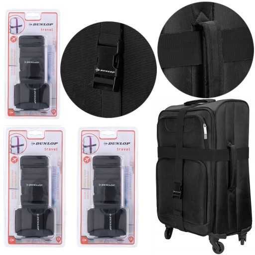 3 × ремінь для кріплення багажу Dunlop, сумка для транспортування ЧОРНА