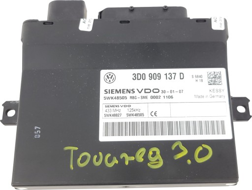 Vw phaeton touareg kessy модуль 3d0909137d без ключа працює 5wk48827