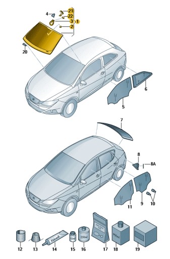 5F0845011AGNVB - ВЕТРОВОЕ СТЕКЛО SEAT LEON ОРИГИНАЛ 5F0845011AG NVB