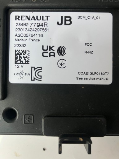 module BCM RENAULT MEGANE V E-TECH 284B27794R
