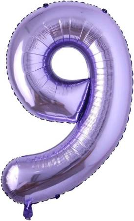 КУЛЯ ФОЛЬГОВАНА НОМЕР 9, ФІОЛЕТОВА, ВЕЛИКИЙ, 100 см