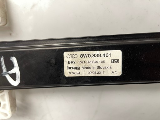 AUDI A4 B9 window regulator left rear part 8W0839461