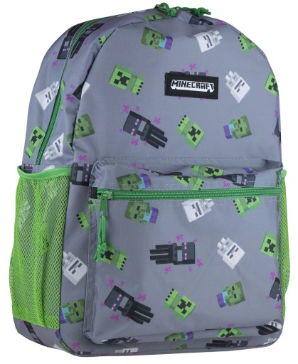Рюкзак шкільний однокамерний Minecraft Astra Shades of grey and silver, Shades of green, Multicolored 16 л