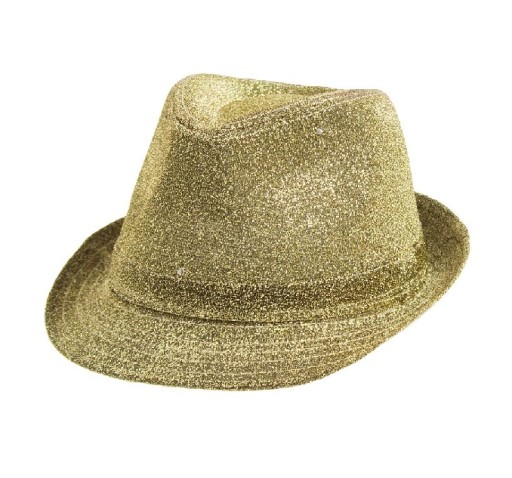 Gangster Glitter Hat Sparkly Gold